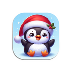 Cute Christmas Penguin Style 2 Wooden Coaster