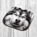 Black and White Dog Style 1 Wooden Coaster