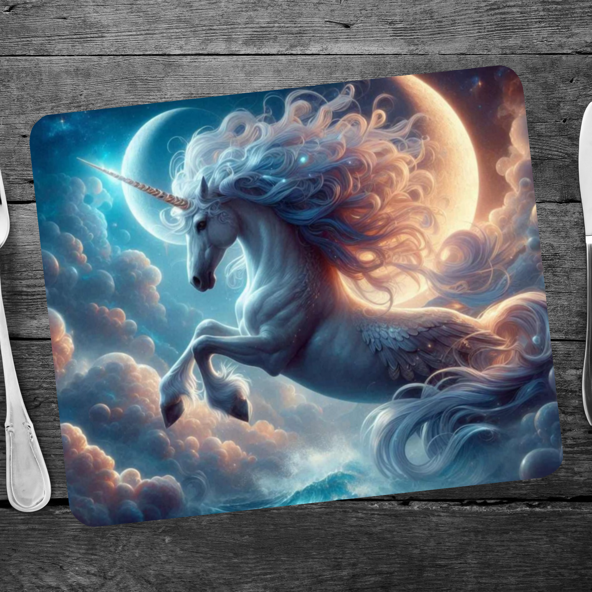 Mythical Unicorn Style 3 Wooden Placemat