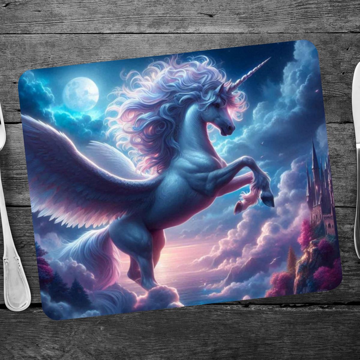 Mythical Unicorn Style 2 Wooden Placemat