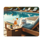 Cute Kitten on Sun Lounger Style 2 Wooden Placemat