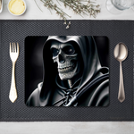 Black and White Skeleton Style 2 Wooden Placemat