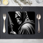 Black and White Skeleton Style 1 Wooden Placemat