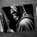 Black and White Skeleton Style 1 Wooden Placemat