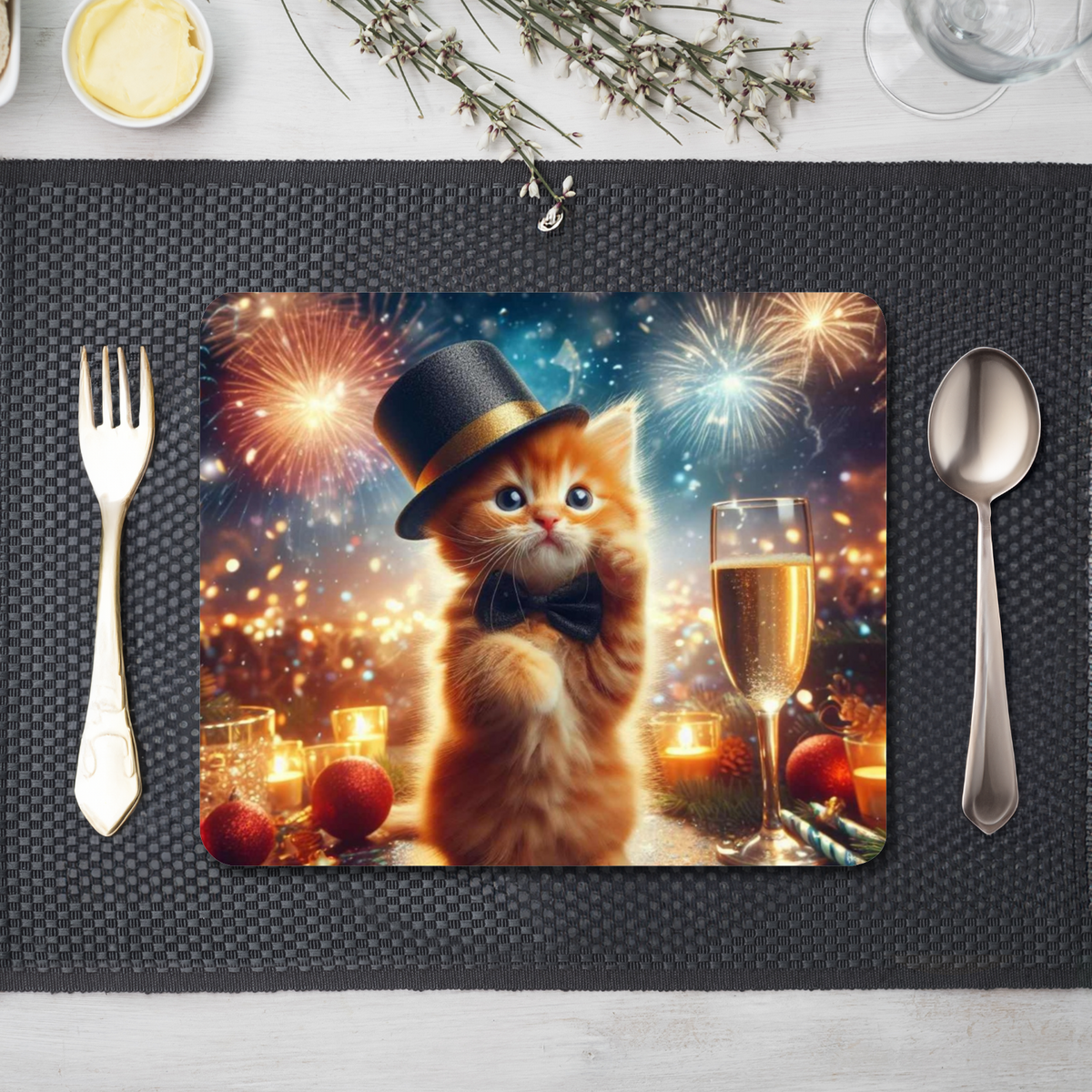 Celebration Kitten Style 1 Wooden Placemat