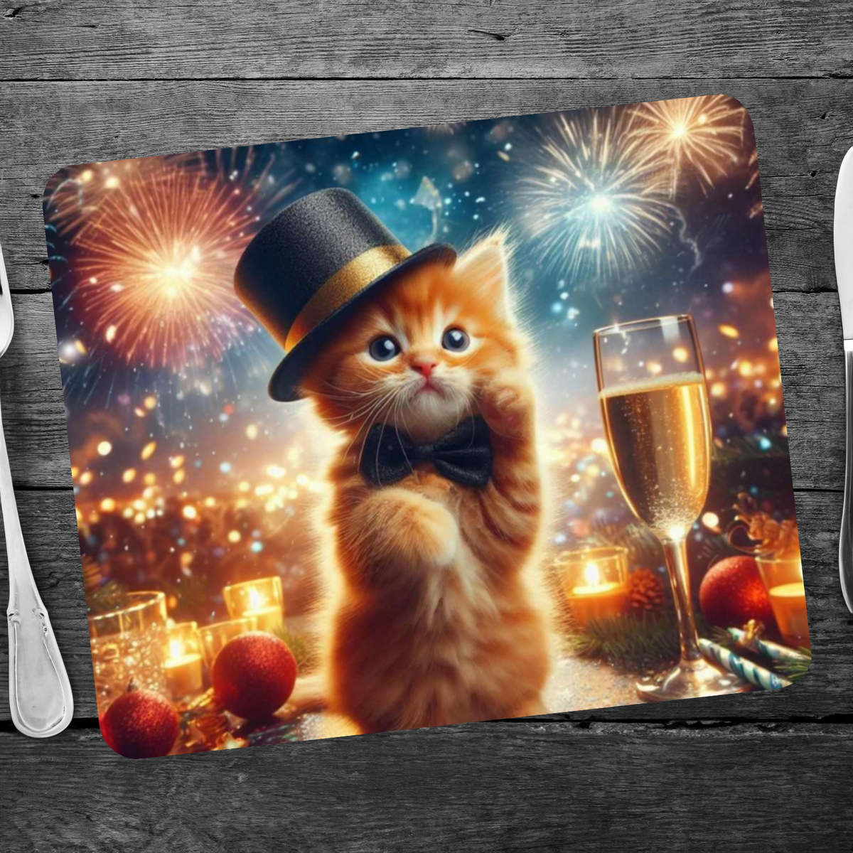 Celebration Kitten Style 1 Wooden Placemat