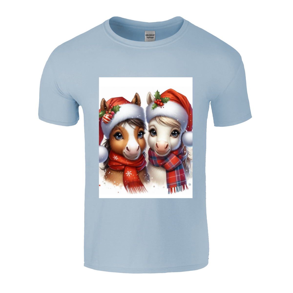 Cute Christmas HorseUnisex TShirt 1. 14 colours. 8 sizes.