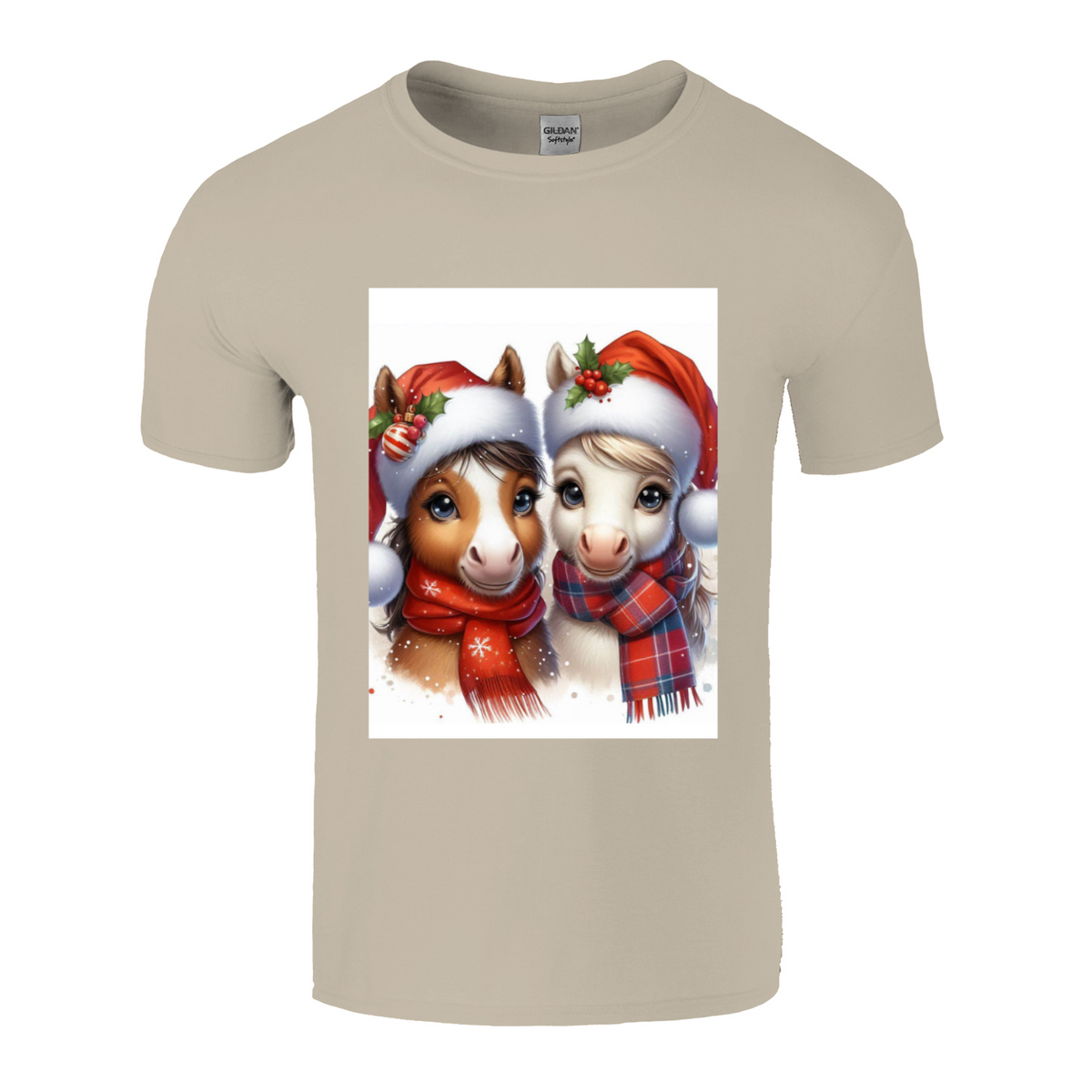 Cute Christmas HorseUnisex TShirt 1. 14 colours. 8 sizes.