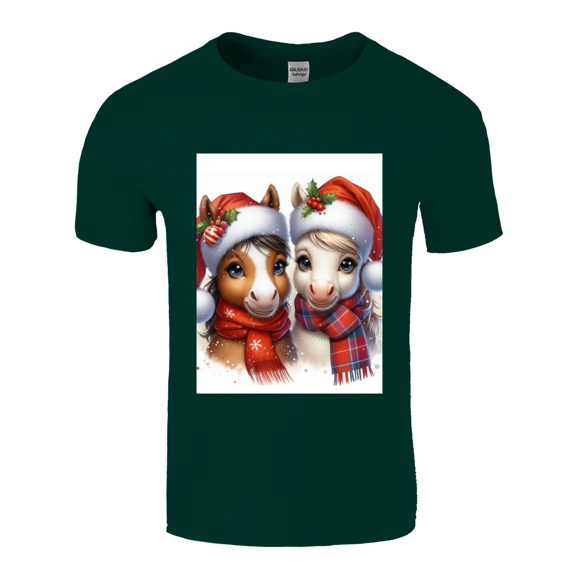 Cute Christmas HorseUnisex TShirt 1. 14 colours. 8 sizes.