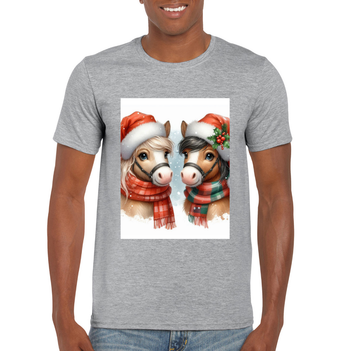 Cute Christmas Horse Unisex TShirt 2. 14 colours. 8 sizes.