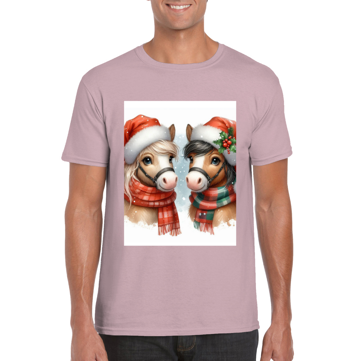 Cute Christmas Horse Unisex TShirt 2. 14 colours. 8 sizes.