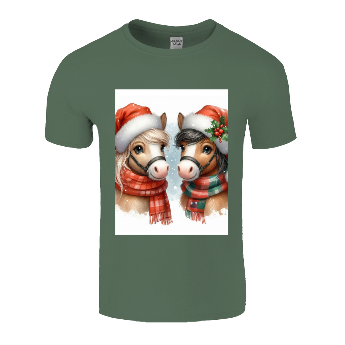 Cute Christmas Horse Unisex TShirt 2. 14 colours. 8 sizes.