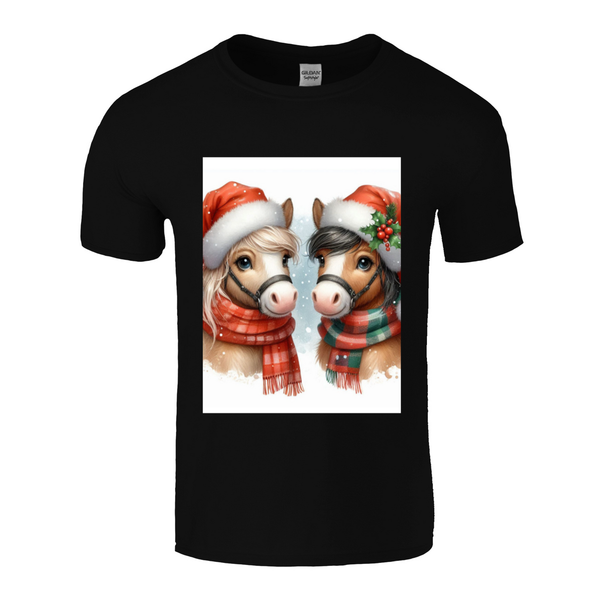 Cute Christmas Horse Unisex TShirt 2. 14 colours. 8 sizes.