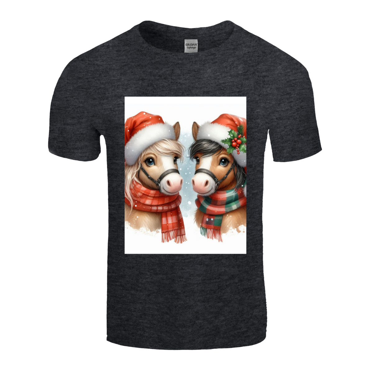 Cute Christmas Horse Unisex TShirt 2. 14 colours. 8 sizes.