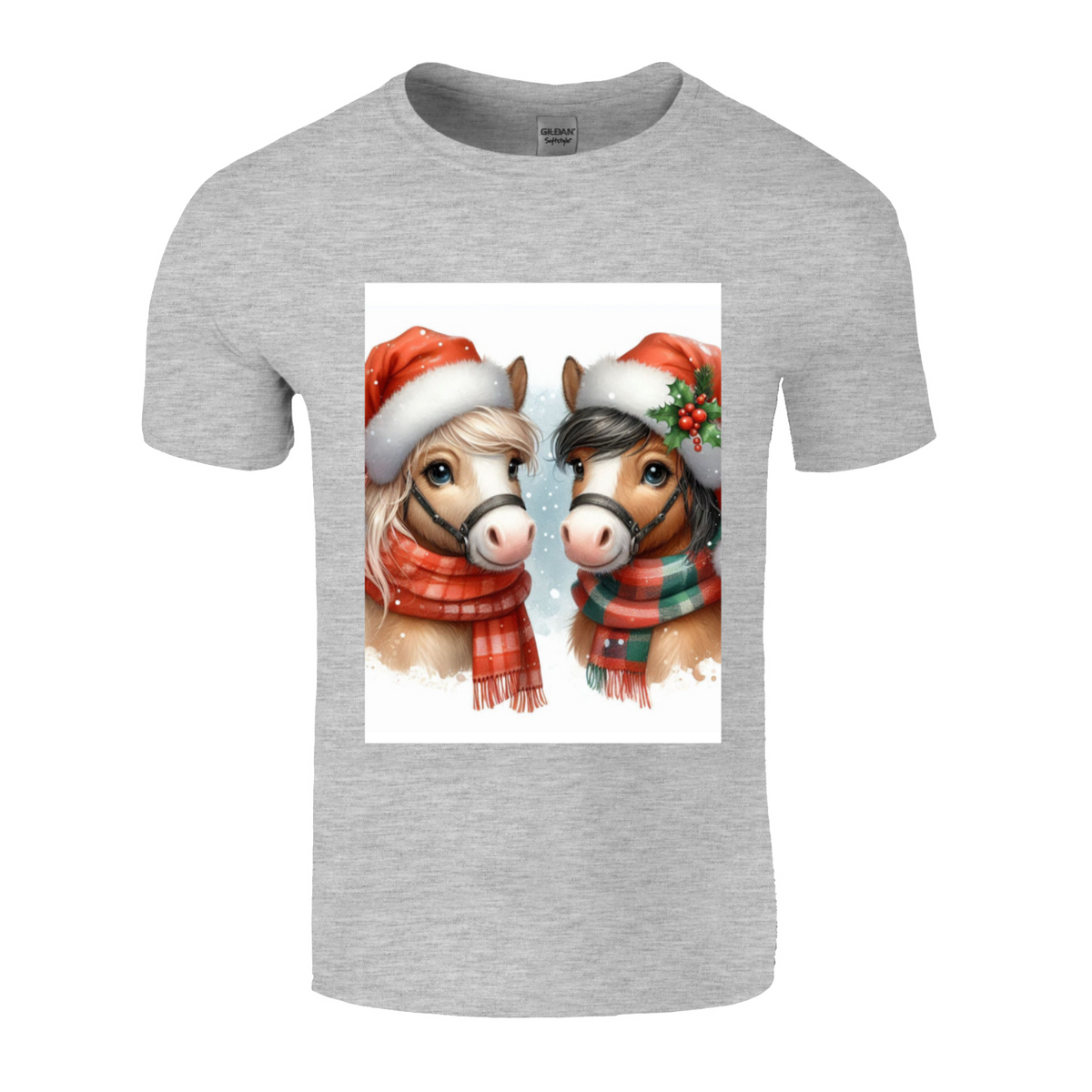 Cute Christmas Horse Unisex TShirt 2. 14 colours. 8 sizes.