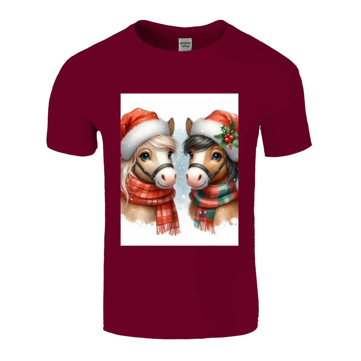 Cute Christmas Horse Unisex TShirt 2. 14 colours. 8 sizes.