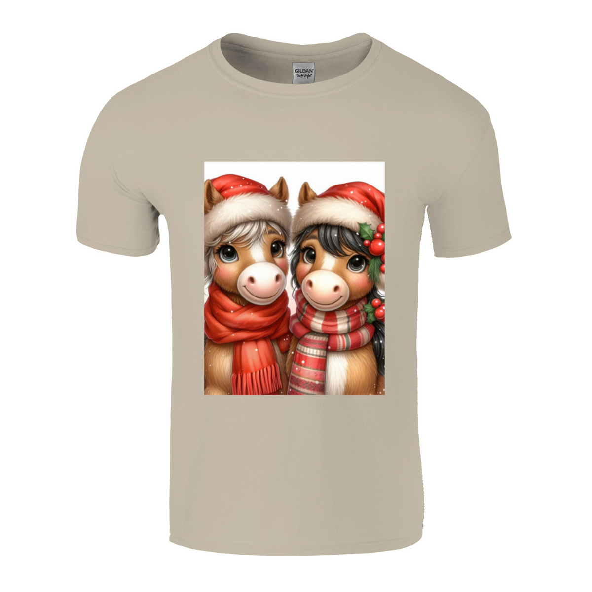 Cute Christmas Horse Unisex TShirt 4. 14 colours. 8 sizes.