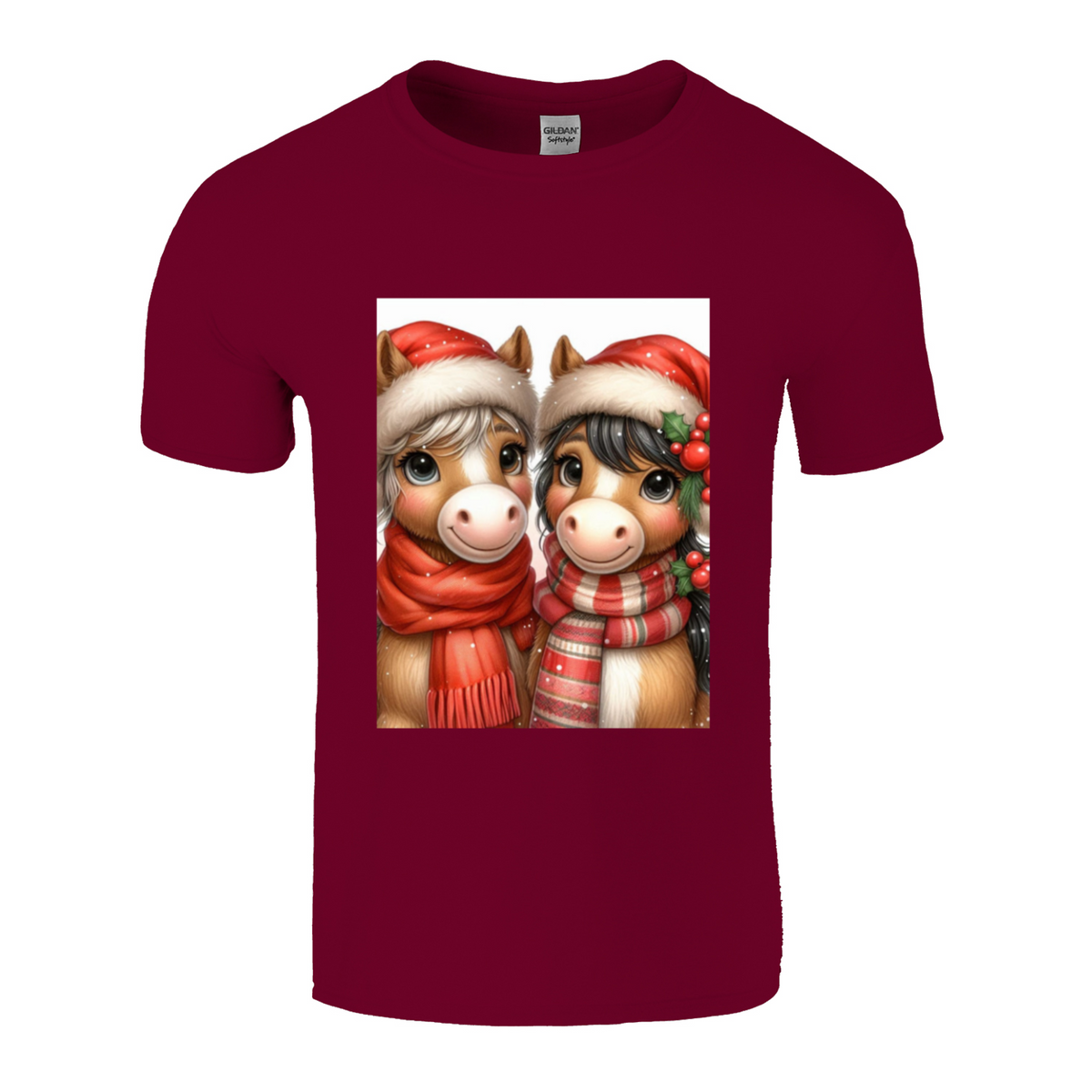 Cute Christmas Horse Unisex TShirt 4. 14 colours. 8 sizes.