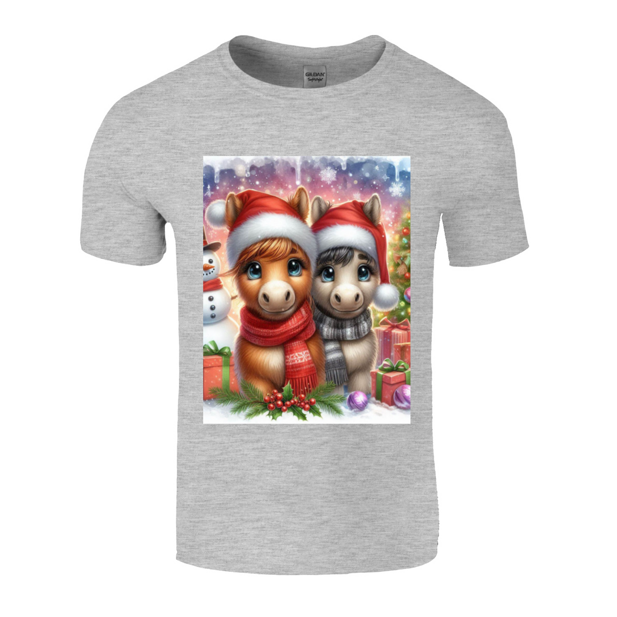 Cute Christmas Horse Unisex TShirt 5. 14 colours. 8 sizes.