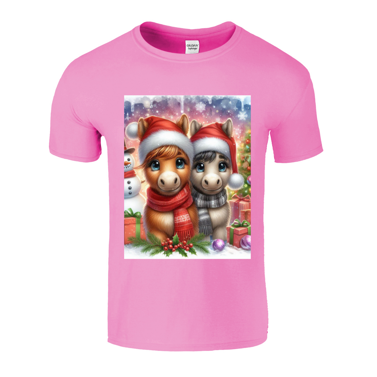 Cute Christmas Horse Unisex TShirt 5. 14 colours. 8 sizes.