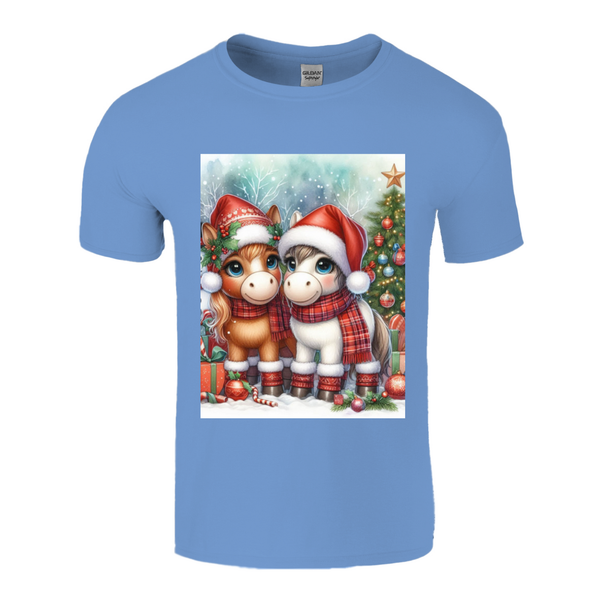 Cute Christmas Horse Unisex TShirt 6. 14 colours. 8 sizes.