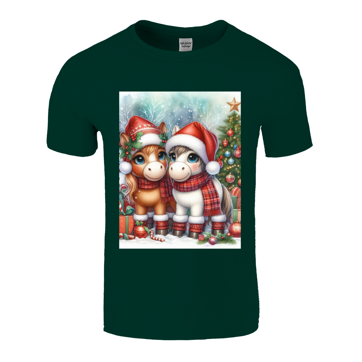 Cute Christmas Horse Unisex TShirt 6. 14 colours. 8 sizes.