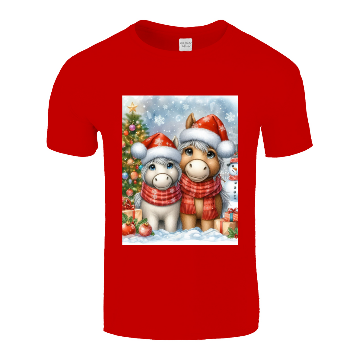 Cute Christmas Horse Unisex TShirt 7. 14 colours. 8 sizes.