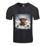 Highland cow in bath t-shirts 1