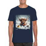 Highland cow in bath t-shirts 1