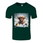 Highland cow in bath t-shirts 1