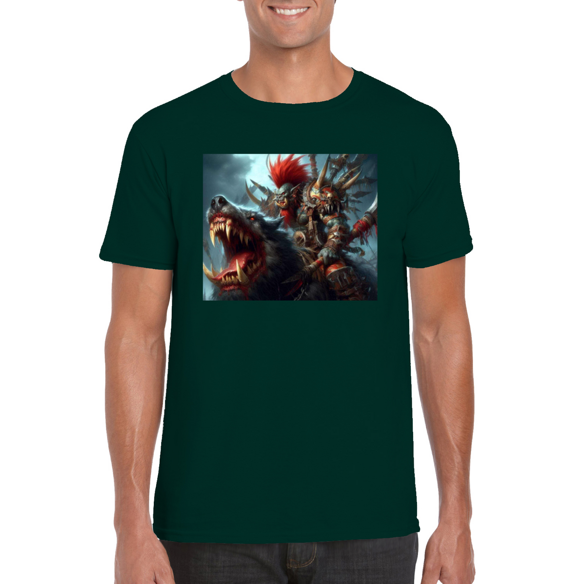 orc riding wolf tshirt 1