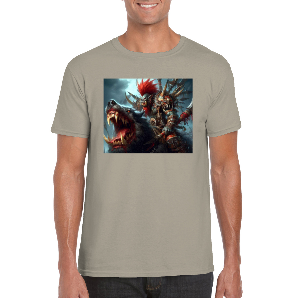 orc riding wolf tshirt 1