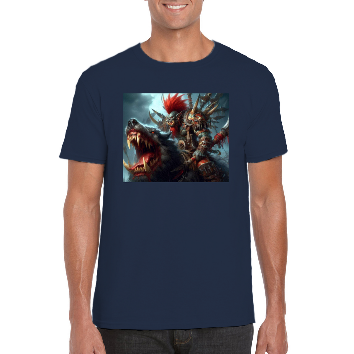 orc riding wolf tshirt 1