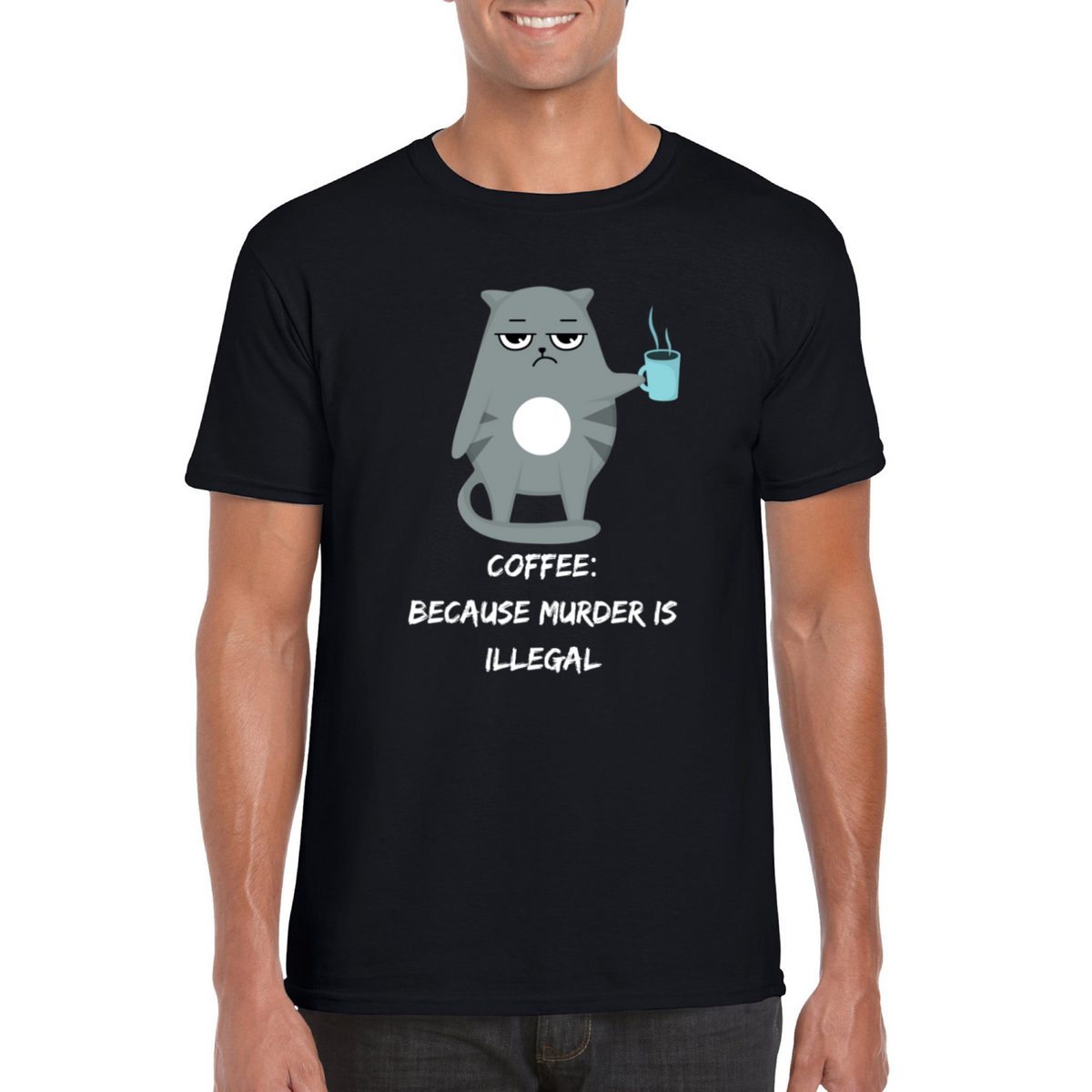 coffee because murder is illegal tshirt