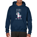 in a field of horses be a unicorn hoodie