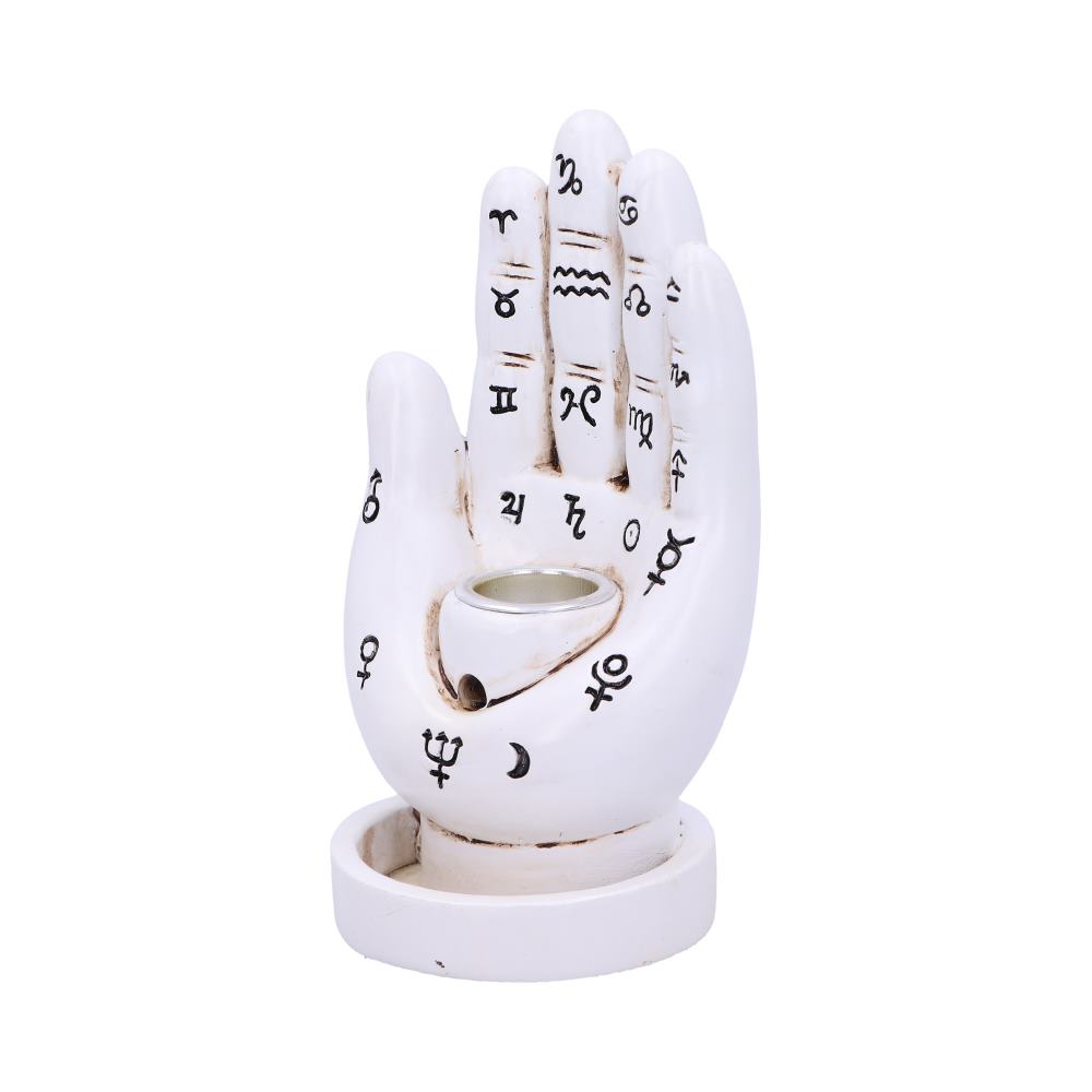 Palmistry Backflow Incense Burner (White) 12cm