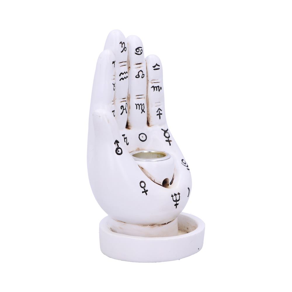 Palmistry Backflow Incense Burner (White) 12cm