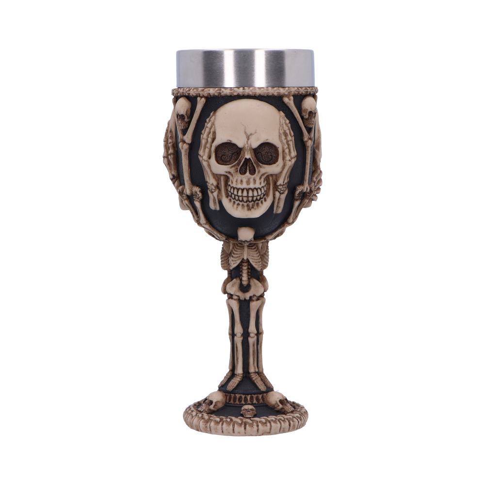 Three Wise Skeleton Goblet 20cm