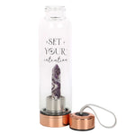 Amethyst Set Your Intention Glass Water Bottle