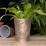 Moon Gazing HareBronze Terracotta Plant Pot by Lisa Parker