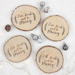 Set of 4 Printed Log Coasters