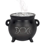 Triple Moon Cauldron Incense Cone Holder