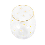 All Over Daisy Print Stemless Wine Glass