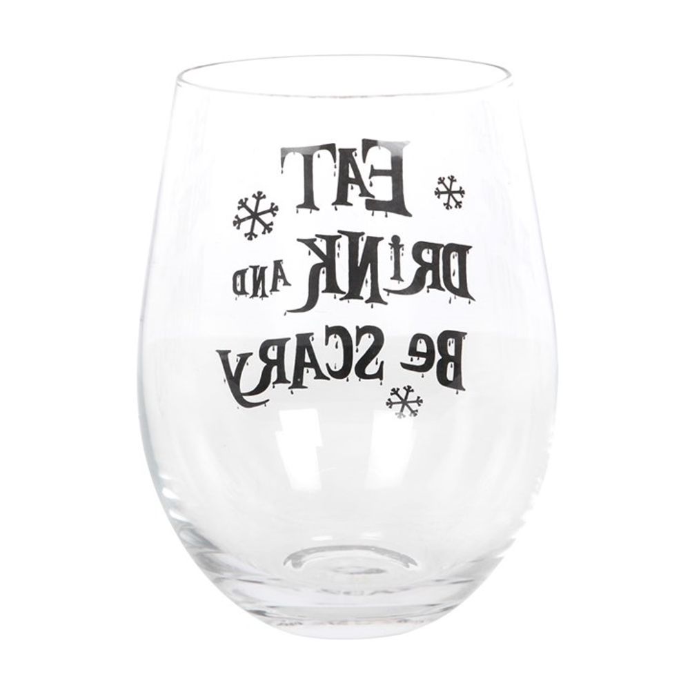 Eat, Drink & Be Scary Stemless Glass