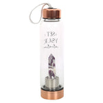 Amethyst Set Your Intention Glass Water Bottle