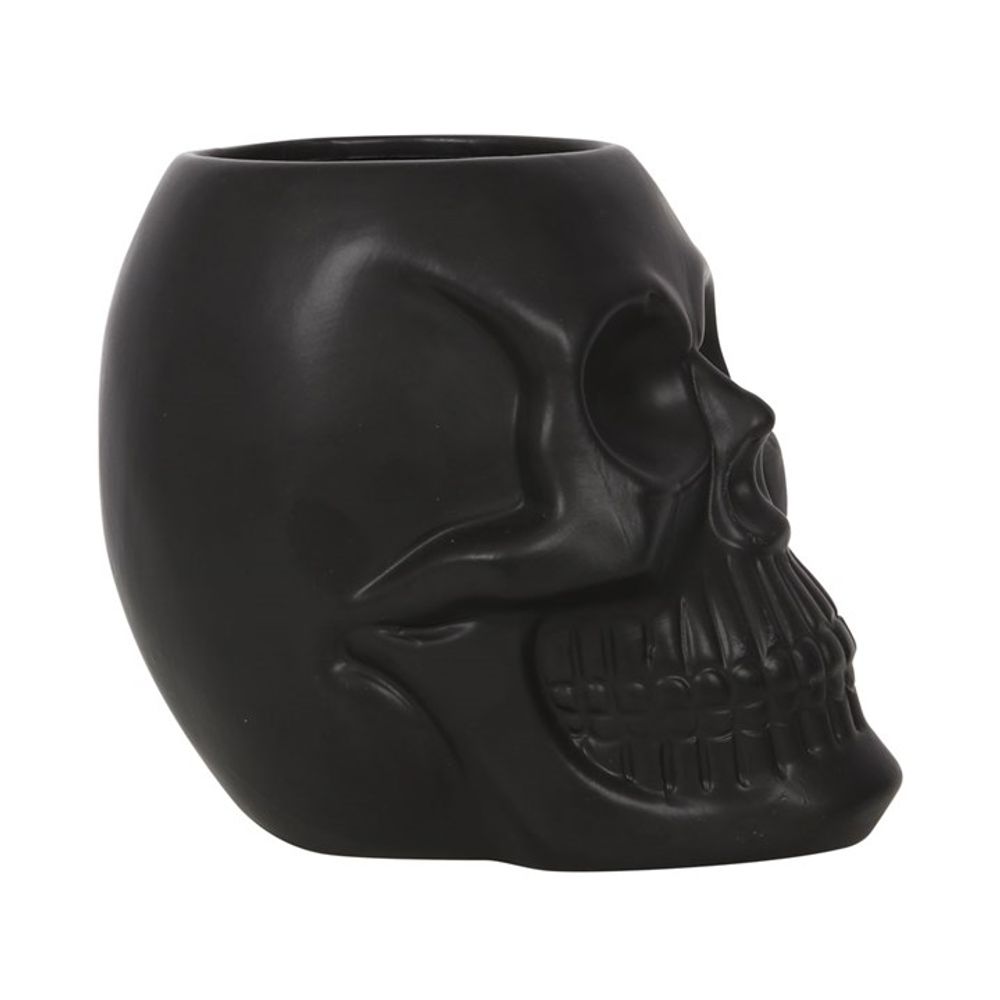 Black Skull Plant Pot